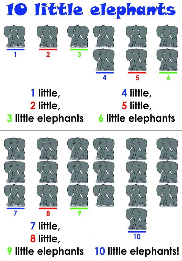 10 little elephants